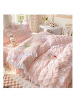 Conjunto de Cama de Princesa Rdovkxua Rufa de Algodón Sólido, Funda de Cojín de Rey y Reina, Falda de Cama con Volantes para Mujeres - details 6