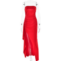 Vestido de falda plisada estampado elegante de moda con cuello en V de manga corta para mujer - details 30