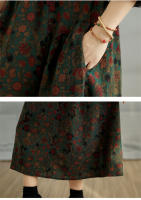 Vestido Floral de Algodón Vintage Moda Casual para Mujeres Primavera Otoño - details 21