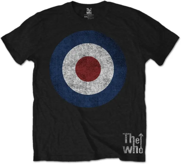 Camiseta Unisex The Who: Target desgastado, negro - 1
