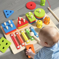 Juguete Educativo 3 en 1 para Niños, Juego de Pesca, columna de golf y Xilófono, Desarrollo de Colores, Formas y Música - details 0