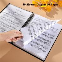 Carpeta de partituras, 60 páginas, soporte para partituras, se adapta a la letra tamaño A4, carpeta de coro grabable y desmontable (negro) - details 1