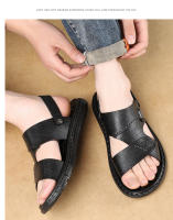 Sandalias2025Nuevas sandalias casuales de fibra ultrafina para hombres, zapatos de playa simples con cojín de látex, zapatos antideslizantes para hombres - details 2