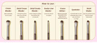 Set de 15 Pinceles para los Ojos Jessup Set de Maquillaje Vegano con Corrector, Cejas, Liner, Base, Bronceador - details 8
