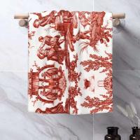 Toile De Jouy Toalla Algodón Francés Azul Marino Baño Ducha Deportes Yoga Toallas - details 21