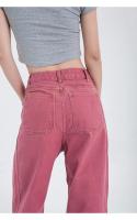 Pantalones vaqueros rosas Vintage para mujer, ropa de calle, rectos, de cintura alta, holgados, informales, pantalones de pierna ancha, pantalones vaqueros para mujer - details 4