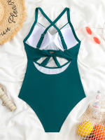 Bañador de una pieza con realce para mujer, traje de baño Sexy ahuecado, Monokini, ropa de playa para verano, 2024 - details 9