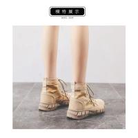 Zapatos de senderismo al aire libre para hombres y mujeres de piel de vaca, zapatos de viaje antideslizantes e impermeables, botas de desierto y zapatos de trabajo - details 14