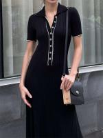 TARUXY-Vestidos largos ajustados de punto para mujer, vestidos largos informales holgados de cintura alta con temperamento elegante para otoño - details 2