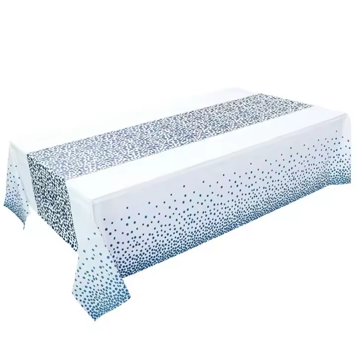 Mantel desechable de lunares pequeños, mantel PEVA impermeable grueso, ración para fiesta de cumpleaños y boda en casa, 54x108 pulgadas, 1 ud. - 1