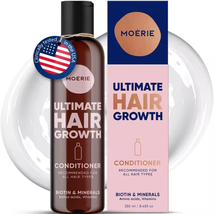 Champú Moerie Ultimate Growth para un cabello más largo, más grueso y más completo: productos voluminizadores aptos para veganos Sin parabenos ni silicona Todos - 1
