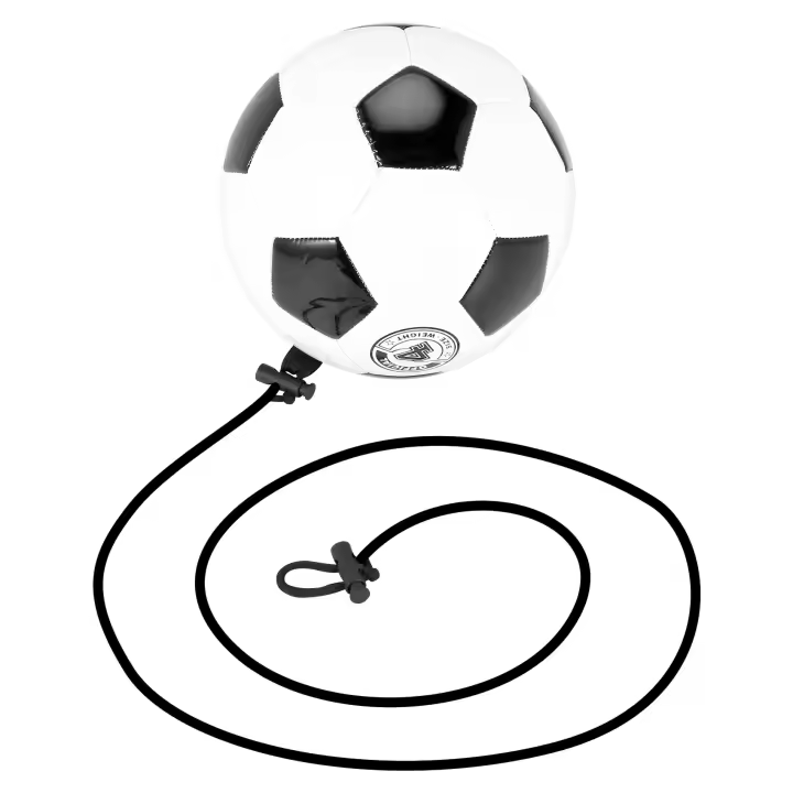Balón de entrenamiento de fútbol, pelota elástica ajustable con cuerda, tamaño 4 - 1