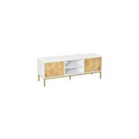 Mueble TV de Salón Moderno con Ruedas Mesa para Televisores de 42 Pulgadas Módulo TV con 1 Puerta y 2 Estantes de Almacenamiento 80x45x39,5 cm Blanco - details 11