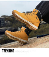 Botas de senderismo cálidas de invierno para hombre, zapatos de escalada al aire libre para clima frío, zapatos de Trekking antideslizantes, botas de nieve impermeables - details 12