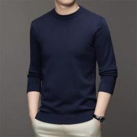 Suéter de color sólido de manga larga con cuello redondo para hombre de 7 colores Top suave, cálido y cómodo con - details 13