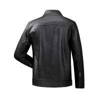 Nuevos hombres Retro sólido Tops Otoño Invierno moda cuello alto abrigo a prueba de viento al aire libre suelta versátil comodidad chaqueta de cuero hombres - details 4