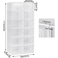 Cajas de Zapatos de Plástico Transparentes Apilables y Plegables Organizador de Zapatos para Armario con Tapa Frontal - details 13