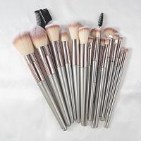 Set de 20 Piezas de Maquillaje de Champán Dorado Brochas Suaves para Base y Sombras de Ojos - details 2