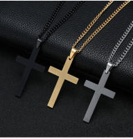 Collar Cruz de Acero Inoxidable Encanto de Cadena Punk Hip Hop para Mujeres Hombres - details 1