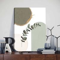 Póster de Planta Verde de Sage con Marco Abstracto Acuarela Hojas Canvas Pintura Decoración de Pared de Sala de Estar Marca DHROOM Material Canvas - details 1