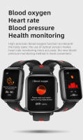 Reloj inteligente con pantalla completamente táctil de 1,69 pulgadas, oxígeno, presión arterial, prueba de frecuencia cardíaca, recordatorio de llamadas entrantes, IP67 - details 2