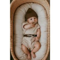 Conjunto de manga corta de color sólido para niños, conjunto de dos piezas de pantalones cortos de algodón sueltos para bebés - details 6