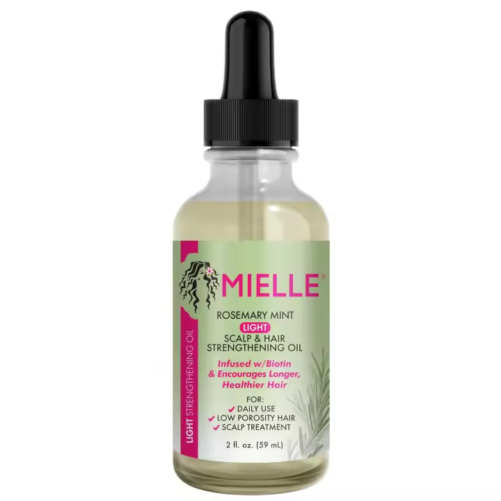 Mielle Organics Aceite ligero para fortalecer el cuero cabelludo y el cabello con menta y romero, 2 onzas - 1