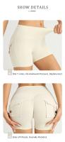 ZHUMU GYM Pantalones Cortos de Yoga de Cintura Alta Secado Rápido, Transpirables, Adecuados para Workout en Gimnasio, Ciclismo, Deportes al Aire Libre - details 2