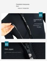 Traje De Neopreno Y nailon Para Hombre, 3 Mm, Con Mangas Largas, Bloque De Color Ajustado Y Elástico, Con Cremallera Trasera - details 5
