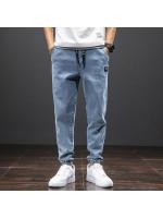 Pantalones Cargo Harem Para Hombre Negro Azul Estilo Callejero Primavera Verano Denim Midweight Cierre Con Cordón Talla Grande Hasta 8XL - details 1