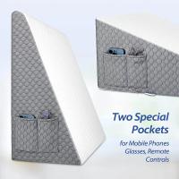 Almohada de cuña para dormir, reflujo ácido después de la cirugía, almohada elevada triangular para cabecera, dormitorio, oficina, espuma de capa de aire - details 3