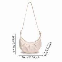 Bolso cruzado plisado de estilo coreano, bolso ligero de Color sólido de PU, bolso de mano de cuero suave, bolso de hombro para mujer - details 0