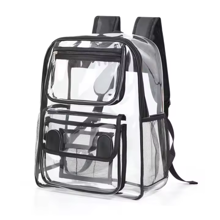 Mochila transparente de PVC, bolso escolar de gran capacidad para estudiantes, mochila transparente de moda impermeable - 1