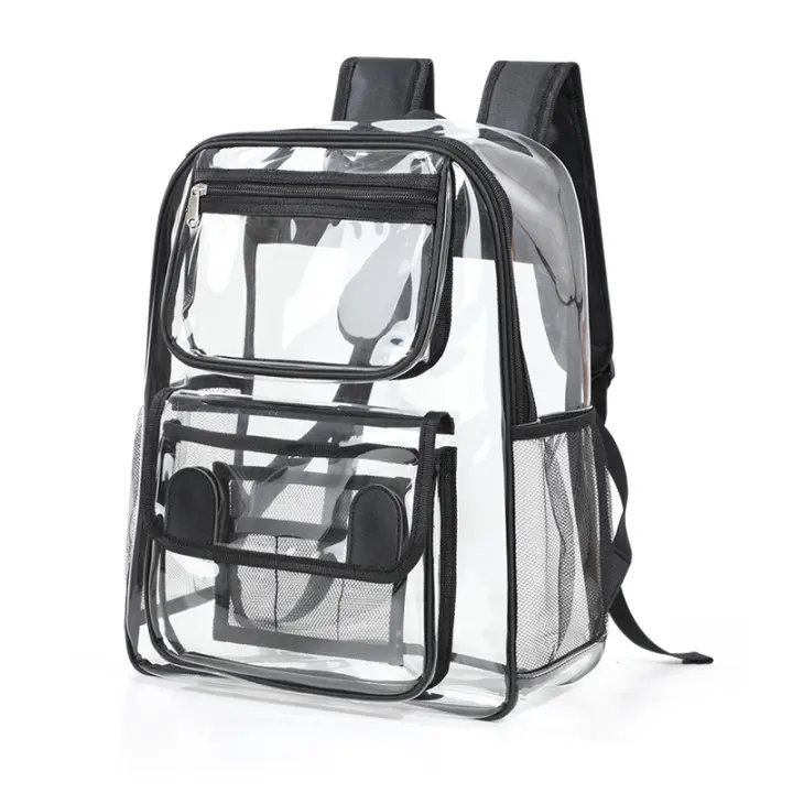 Mochila transparente de PVC, bolso escolar de gran capacidad para estudiantes, mochila transparente de moda impermeable - 1