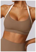 Sujetador Deportivo sin Costuras para Mujeres Encantador y Sexy Halter Bragas de Espalda Liberadas Lencería Sólida Top Femenino Belleza Espalda Inalámbrico Talla Única - details 19
