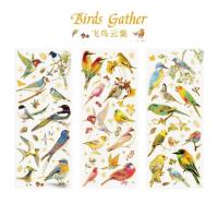 3 hojas de adhesivo decorativo de plumas de pájaros Dragoy, conjunto de pegatinas para álbum de recortes, diario, cuaderno, planificador - details 6