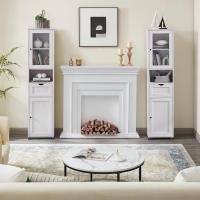 Mueble de Baño de Armario Alto Diseño Estrecho con Patas Altura Ajustable Ahorro de Espacio - details 3