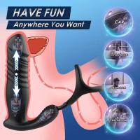 Empaque privado SEXY Vibrador Anal Telescópico Masajeador de Próstata Doble Anillo Juguetes Sexuales Hombres Gay Plug Anal Bluetooth APP Vibrador para Adultos - details 17