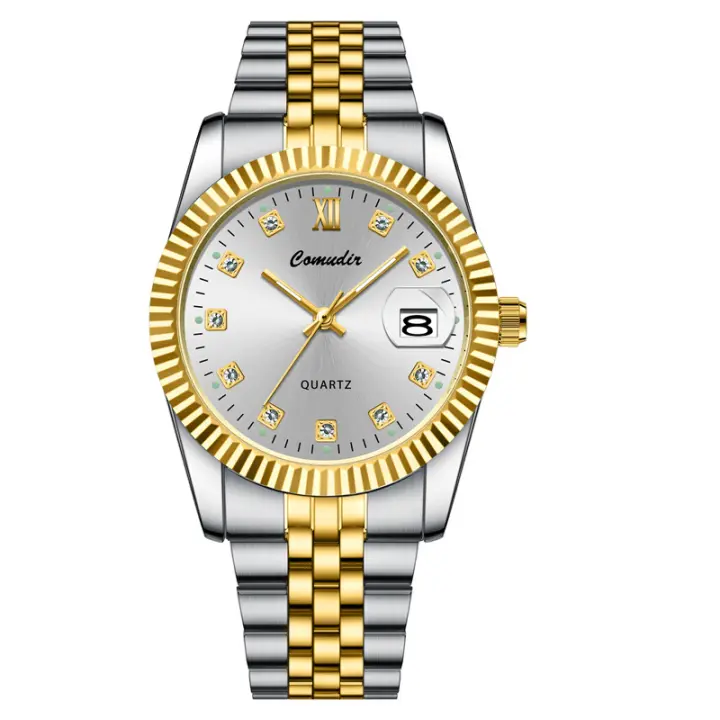 Pareja relojes hombres mujeres luminosas calendario impermeable casual reloj de cuarzo - 1