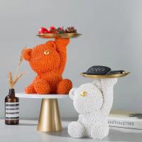 Artesanías de resina de oso rosa, adornos para el hogar, almacenamiento de bandeja de estudio, decoraciones de entrada de transmisión en vivo - details 6