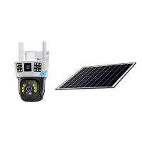 Cámara de vigilancia alimentada por energía Solar, Triple pantalla, 360 °, exterior, día-noche, a todo Color, remota, inalámbrica, 3 pantallas - details 10