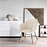 Tapizado Reclinable Terciopelo Pierna de Metal Madera Crema SKS16cm - details 3