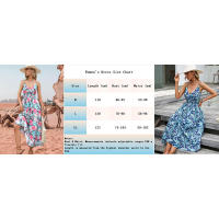 Vestido elegante con tirantes para mujer, estilo informal largo, ligero, sin mangas, con cuello en V y cintura elástica, para playa - details 5