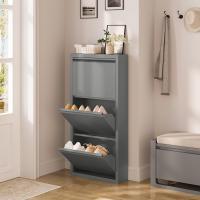 3 Cajones Abatibles Mueble Recibidor Organizador para Zapatos Estrecho Metal Ahorro Espacio Blanco 50x15x106 cm - details 8