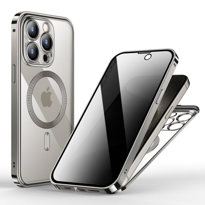 Funda Magnética para iPhone 15, Compatible con MagSafe, Pantalla privada, 360 Grados, Carcasa Antigolpes, Capa Militar Doble