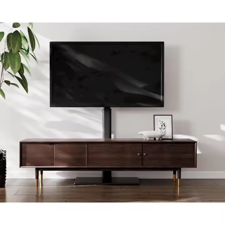 Soporte TV Pie Giratorio Ajuste de Altura Max VESA 600 * 400mm Base de Cristal - 1