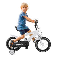 Bicicleta infantil de 14 pulgadas con ruedas estabilizadoras y frenos de mano, con volante y altura ajustable - details 3