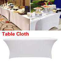 Mantel ajustado de LICRA de 4/6 pies, cubierta de mesa de tela plegable de alta elasticidad, mantel Rectangular para mesa de comedor, banquete, fiesta de boda - details 5