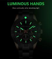 Reloj de cuarzo de negocios de oro de lujo para hombre, reloj de pulsera de acero inoxidable multifunción resistente al agua, regalo del Día del Padre para papá - details 6