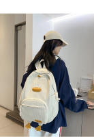 Dibujos animados estilo japonés ins lindo patito mochila femenina de pana informal mochila de campus estudiante universitario de secundaria. - details 6